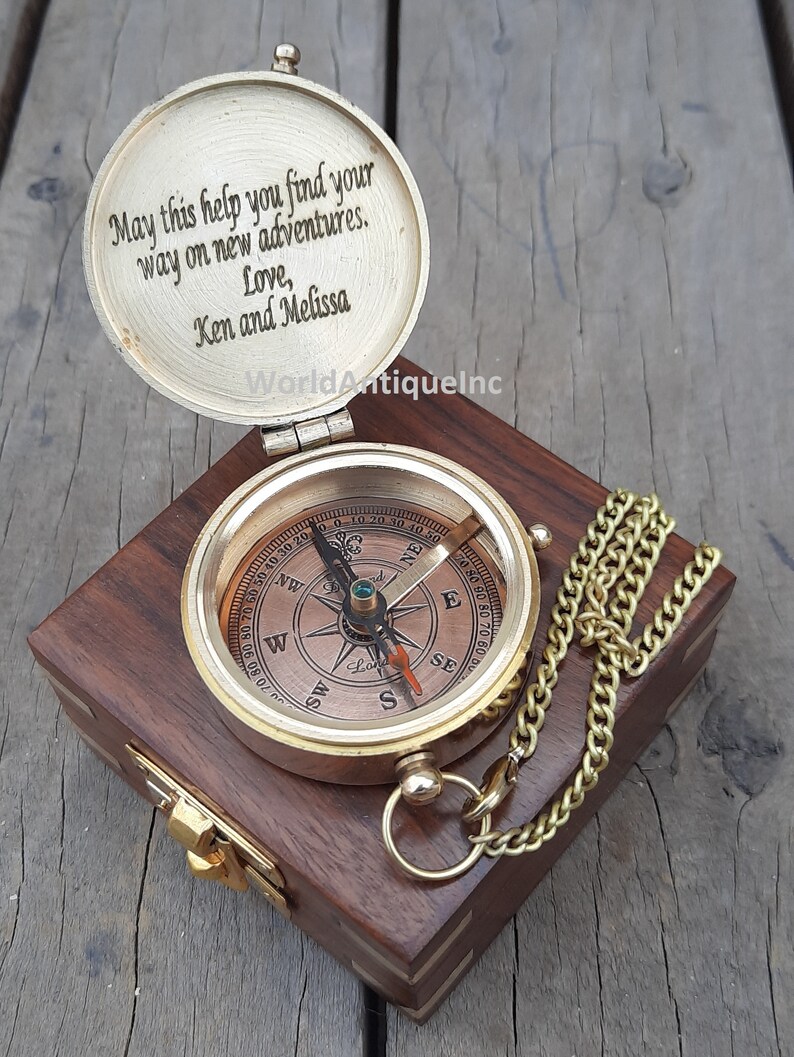 Retirement Gift brass Compass working compass Engraved Etsy