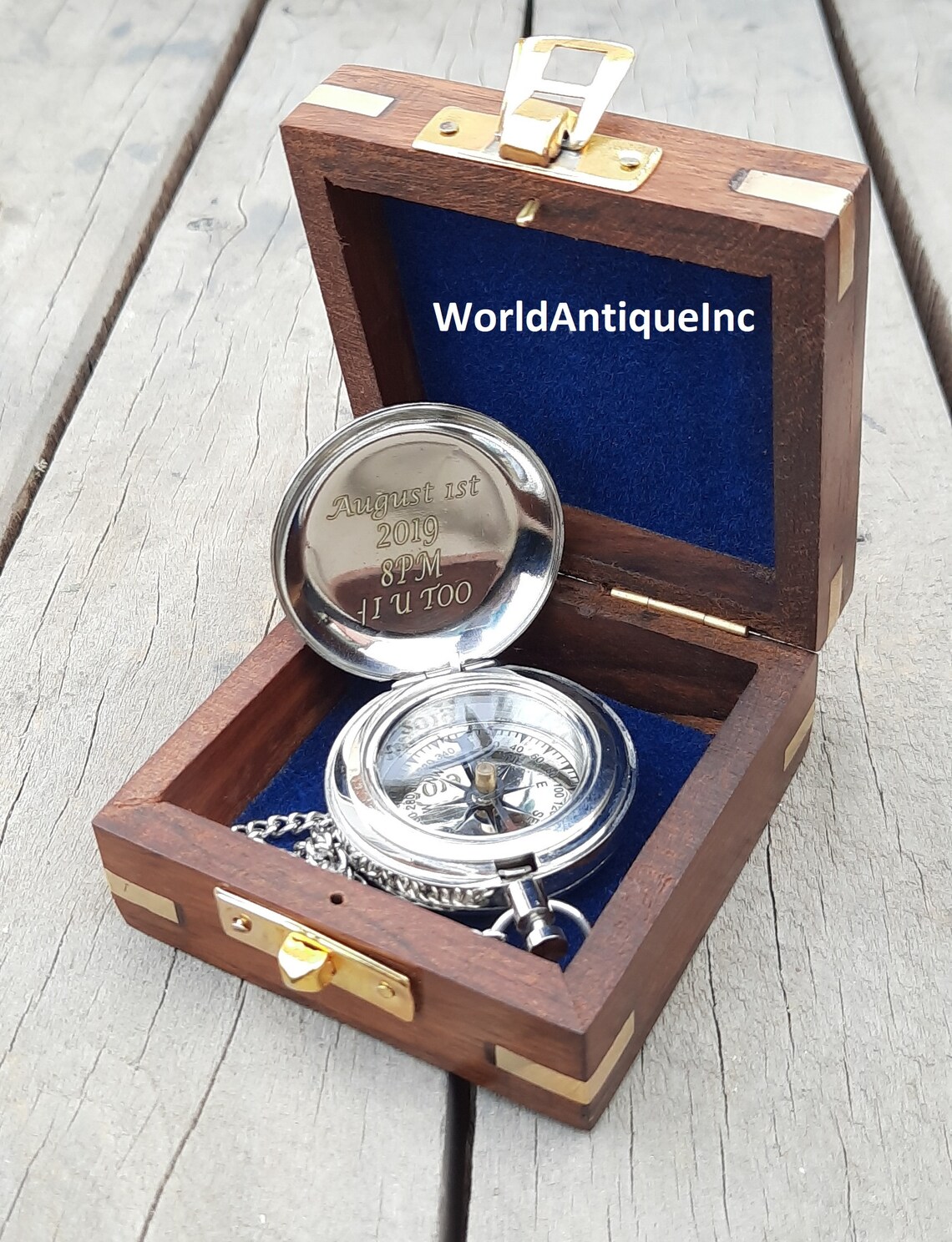 Compass Christmas Gift Silver Compass Personalized Compass Etsy