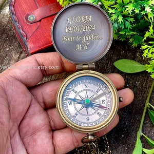 Personalized Gifts, Engraved Compass, Personalized compass WITH 100 Years Calendar, Antique compass, Vintage Compass, Nautical Custom Gifts image 3