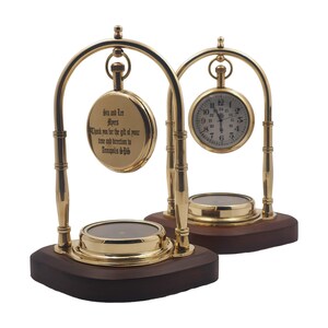 Retirement Furniture,Engraved Clock for Retirement,Black Wedding Anniversary Table Clock,Retirement Compasses With Saying,