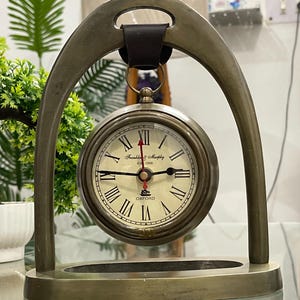 Personalized Antique Brass Table Clock: Engraved Desk Clock Gift