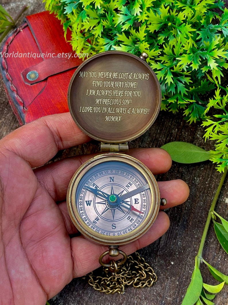 Personalized Gifts, Engraved Compass, Personalized compass WITH 100 Years Calendar, Antique compass, Vintage Compass, Nautical Custom Gifts image 2