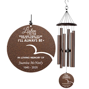 Wind Chimes, Memorial Wind Chime Gift, Personalized Wind Chime Listen to the Wind, Sympathy Wind Chime, Bereavement Gift, Gift Loss Of Loved