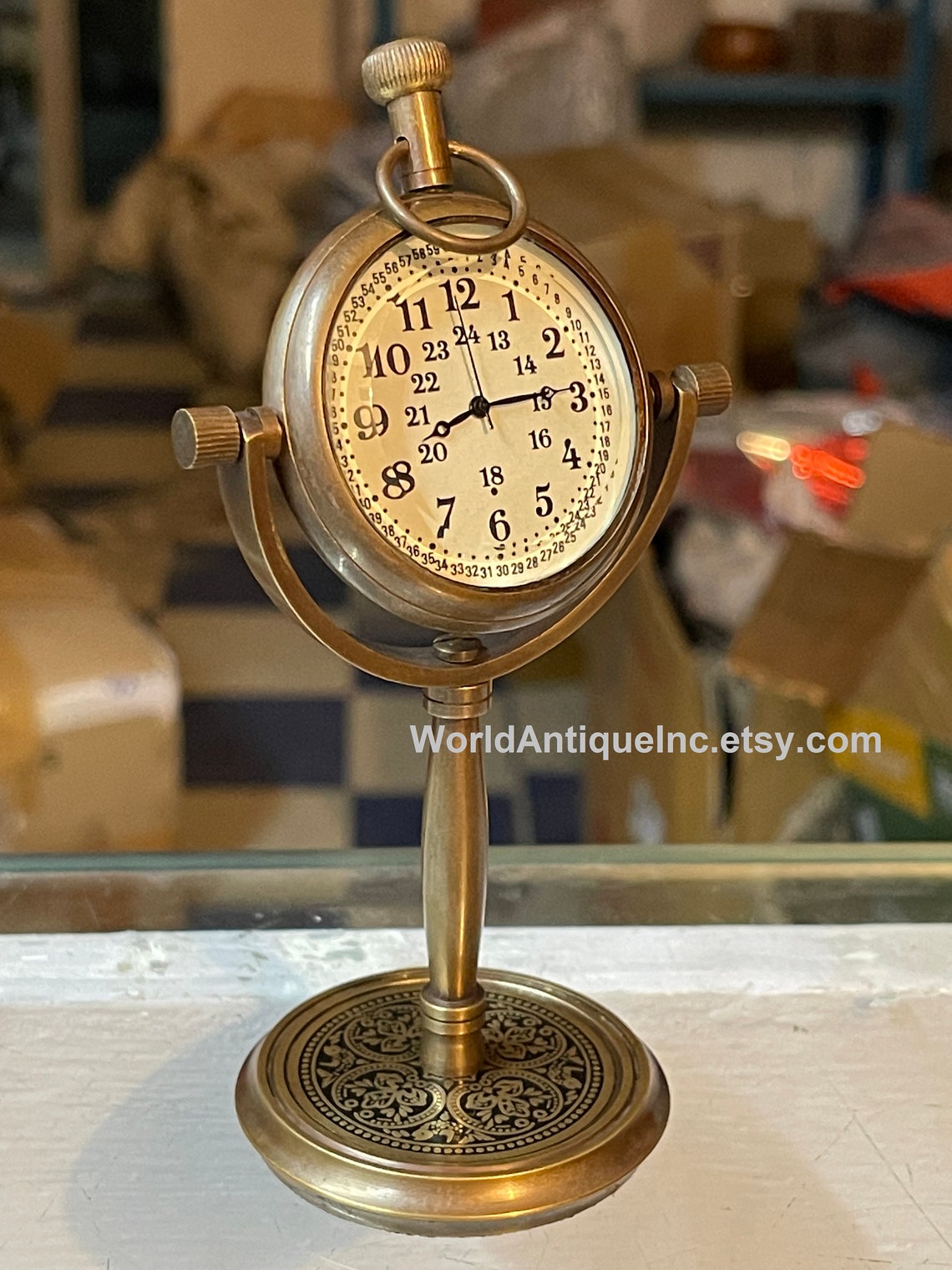 Desk Clock Engraved Clock Personalized Antique Desk Watch Etsy