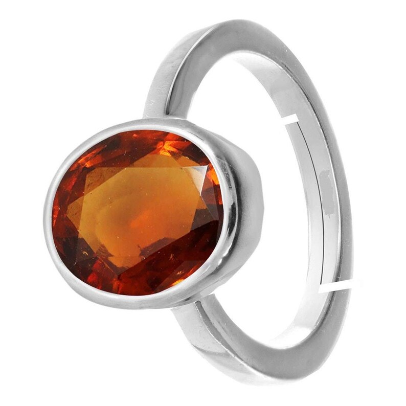 Gomed Ring Natural and Certified Hessonite Garnet Gomed Astrological Gemstone Adjustable for Men And Women image 9