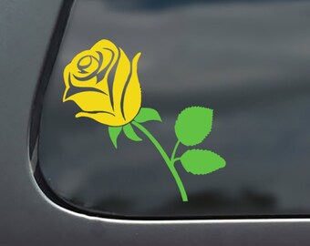 Yellow Flower Rose Car Decal Vinyl Sticker Colour Choice 