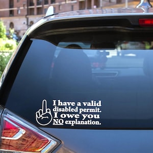 Décalcomanie invisible pour personnes handicapées : pas d'explications ; Sticker pour voiture Droits des personnes handicapées image 4