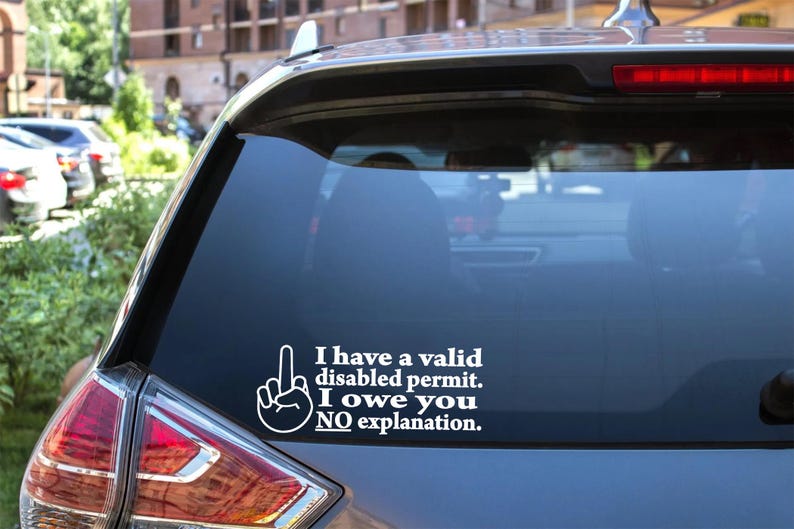 Décalcomanie invisible pour personnes handicapées : pas d'explications ; Sticker pour voiture Droits des personnes handicapées image 4