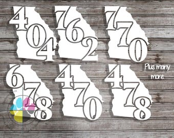 Georgia Area Code Decal: 404, 770, 762, 912..