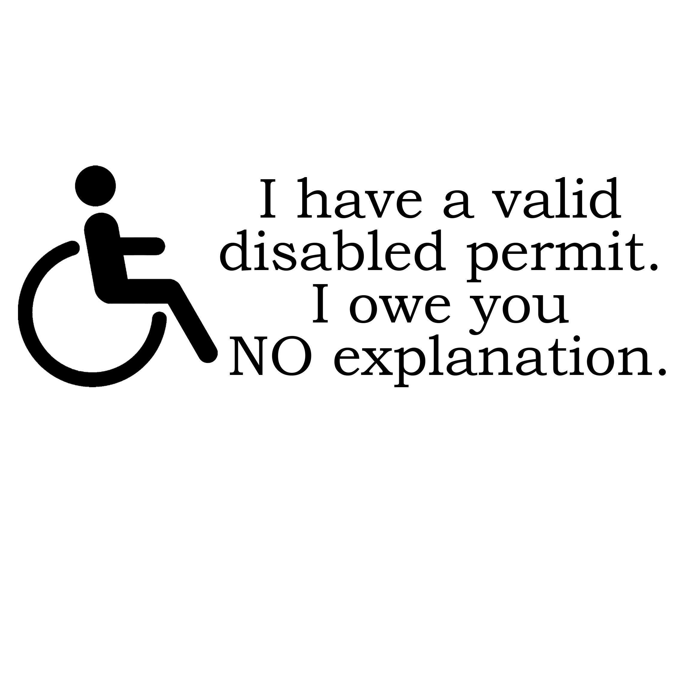 Disabled Permit Decal Handicapped Decal Invisible Disability Etsy