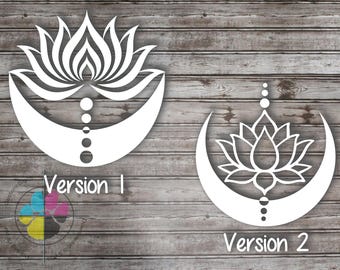 Sticker lotus lune : pureté, renaissance