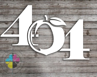 Area Code 404 Decal; Peach Decal; Georgia Sticker; 404 Bumper Sticker; Atlanta Decal