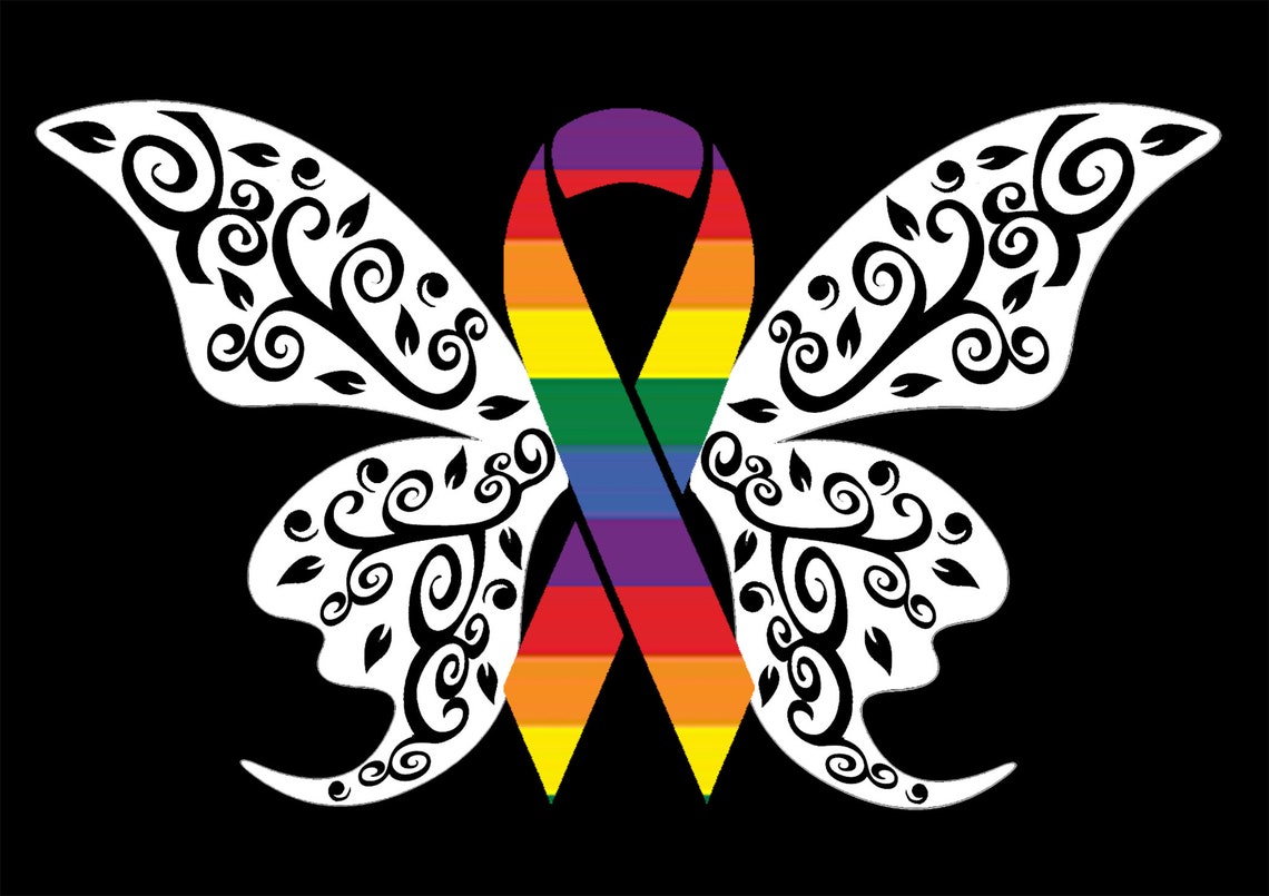 LGBTQ Butterfly Decal Awareness Ribbon Decal Pride Decal Etsy