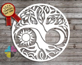 Tree of Life Decal: Sun & Moon Folklore Sticker