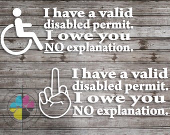 Adesivo invisibile per disabili: adesivo per permesso di guida per disabili senza spiegazioni; adesivo per paraurti per i diritti dei disabili