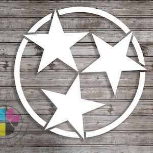Tennessee Tri-Star Logo Decal: TN State Symbol Sticker