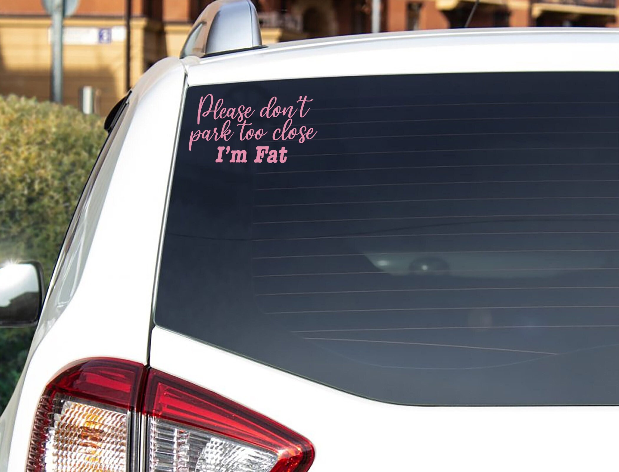 I'm Fat decal; Don't park close decal; Don't park too clo…