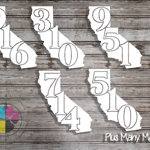 California Area Code Decal: 209, 714, 530, 310, 818 - 4" Sticker