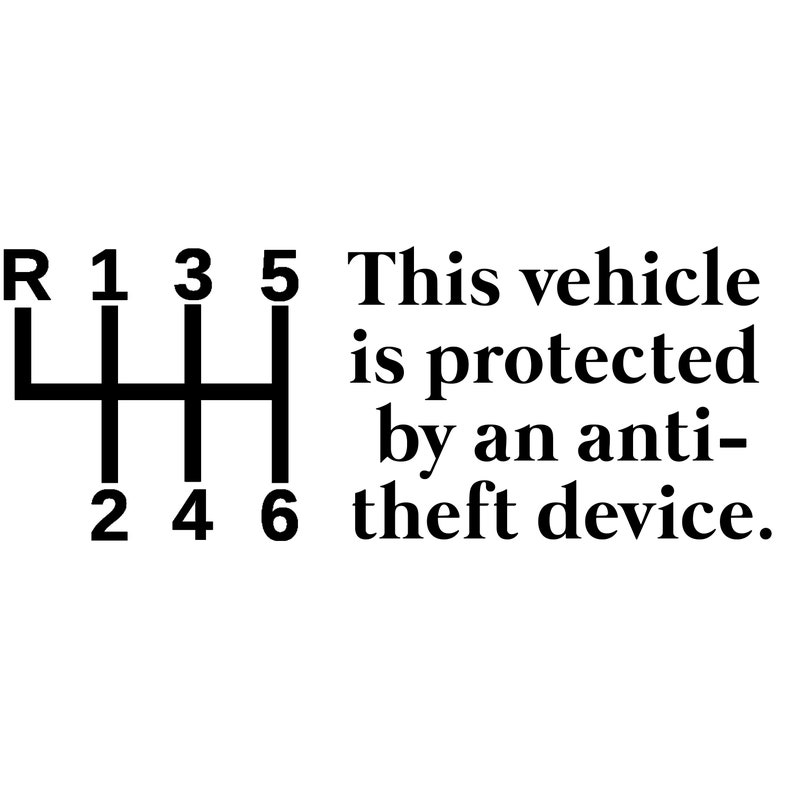 Anti Theft Sticker Manual Transmission Decal Anti Theft Etsy