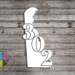 Delaware Area Code 302 Decal - State Pride Sticker