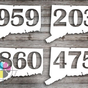 Portemonnaie Postvorwahl Aufkleber;  Aufkleber; 203 Aufkleber; 860 Aufkleber; 475 Aufkleber; 959 Aufkleber; CT Postvorwahl Sticker