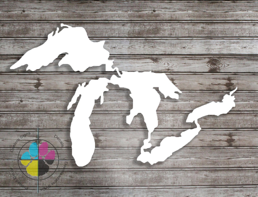 Great Lakes Decal Great Lakes Sticker Lakes Car Decal Etsy