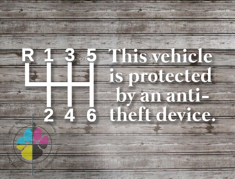 Anti Theft Sticker Manual Transmission Decal Anti Theft Etsy