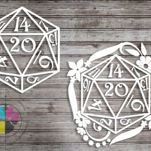 Floral RPG Dice Sticker: Dungeons and Dragons Decal