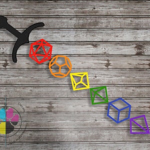 Rainbow Dice Sword Decal: RPG D&D Sticker