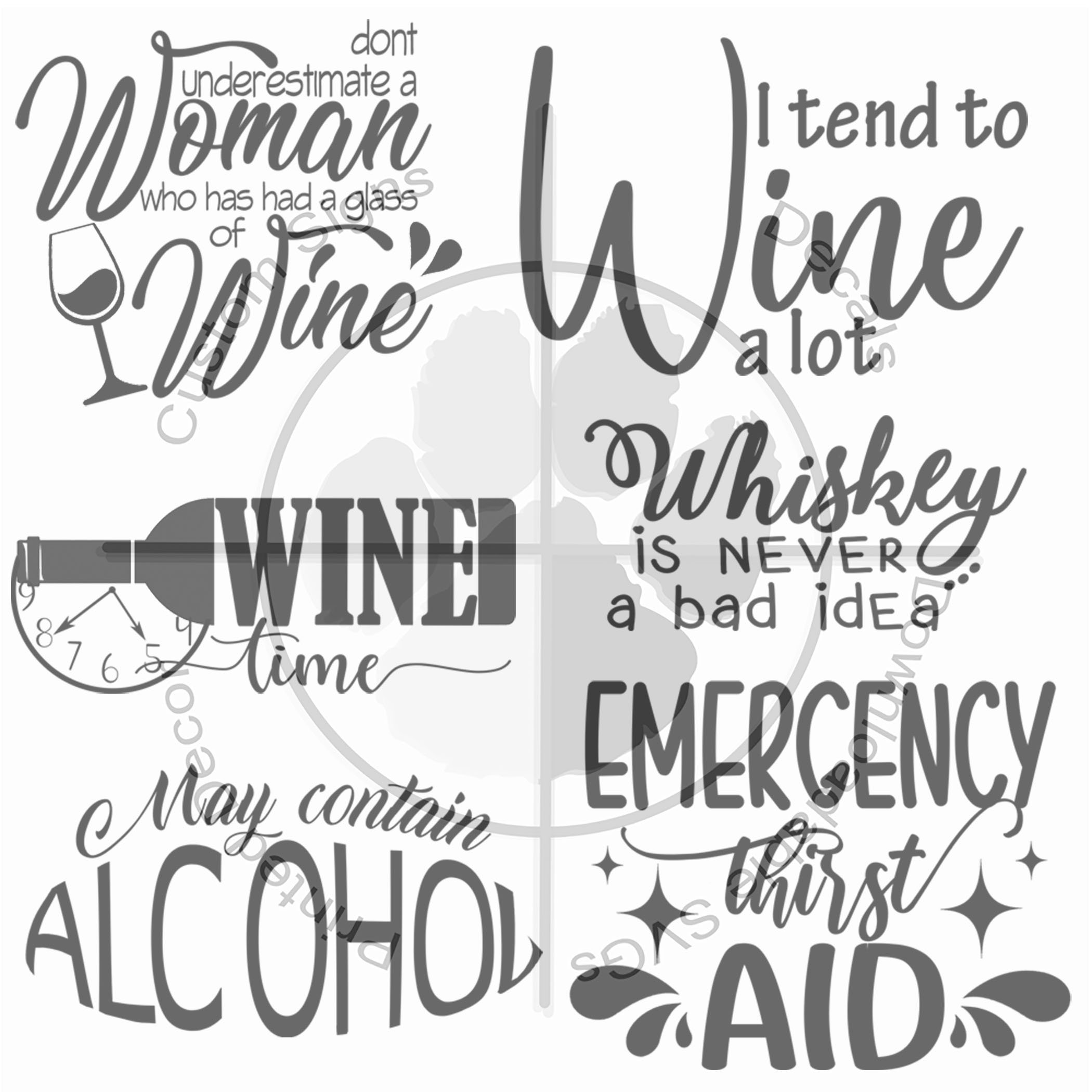 Booze Svgs Alcohol Digital Files Booze Bundles Wine - Etsy
