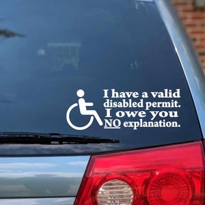 Décalcomanie invisible pour personnes handicapées : pas d'explications ; Sticker pour voiture Droits des personnes handicapées image 6