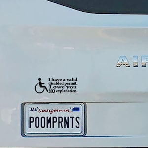 Décalcomanie invisible pour personnes handicapées : pas d'explications ; Sticker pour voiture Droits des personnes handicapées image 2
