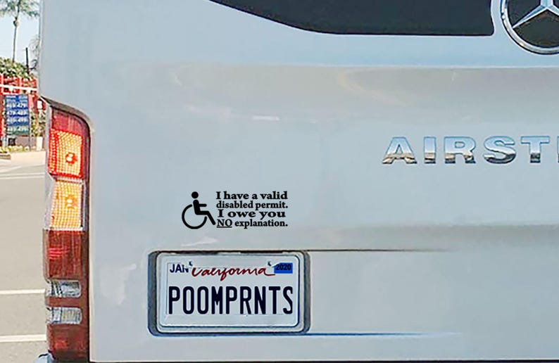 Décalcomanie invisible pour personnes handicapées : pas d'explications ; Sticker pour voiture Droits des personnes handicapées image 2