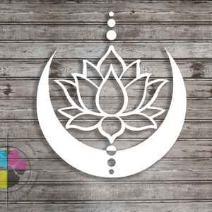 Lotus Moon Decal: Purity, Rebirth Bumper Sticker