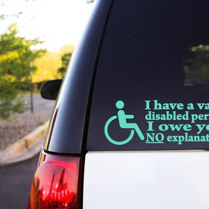 Décalcomanie invisible pour personnes handicapées : pas d'explications ; Sticker pour voiture Droits des personnes handicapées image 5