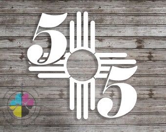 Area Code 505 Decal; Zia Decal; New Mexico Sticker; 505 Bumper Sticker; Albuquerque Decal
