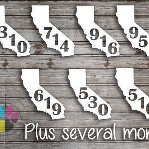 California Area Code Decal; California Decal; 209 Sticker; 714 Sticker; 530 Sticker; 310 Sticker; 818 Sticker