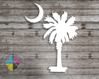 South Carolina Symbol Decal; SC Decal; Palmetto Moon Sticker; SC State Sticker; South Carolina Bumper Sticker