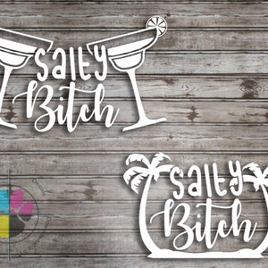 Salty Bitch Decal; Salty Bumper Sticker; Beach Decal; Beach Bitch Decal; Bumper Sticker