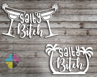 Salty Bitch Decal | Beach Bumper Sticker, Car Decal