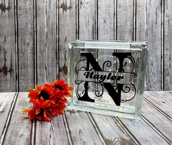 Wedding Split Monogram Diy Glass Block Decal Vinyl Lettering