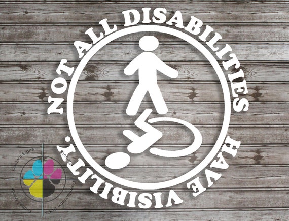 Invisible Disability Decal: Handicap Awareness Sticker; Disabled Rights Bumper Sticker