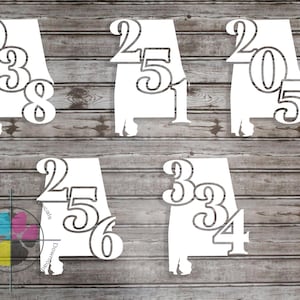 Alabama Area Code Decal: 251, 205, 256, 334, 938 - 4" Sticker