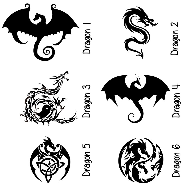 Dragon Decal Dragon Sticker Chinese Dragon Decal Fantasy Etsy