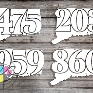 Sticker netnummer van Connecticut: sticker CT State (4" breed)