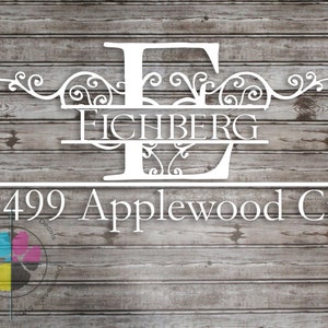Address Decal; Monogrammed Mailbox Decal; Last Name for Mailbox; Mailbox Sticker; Flourished Mailbox decal;