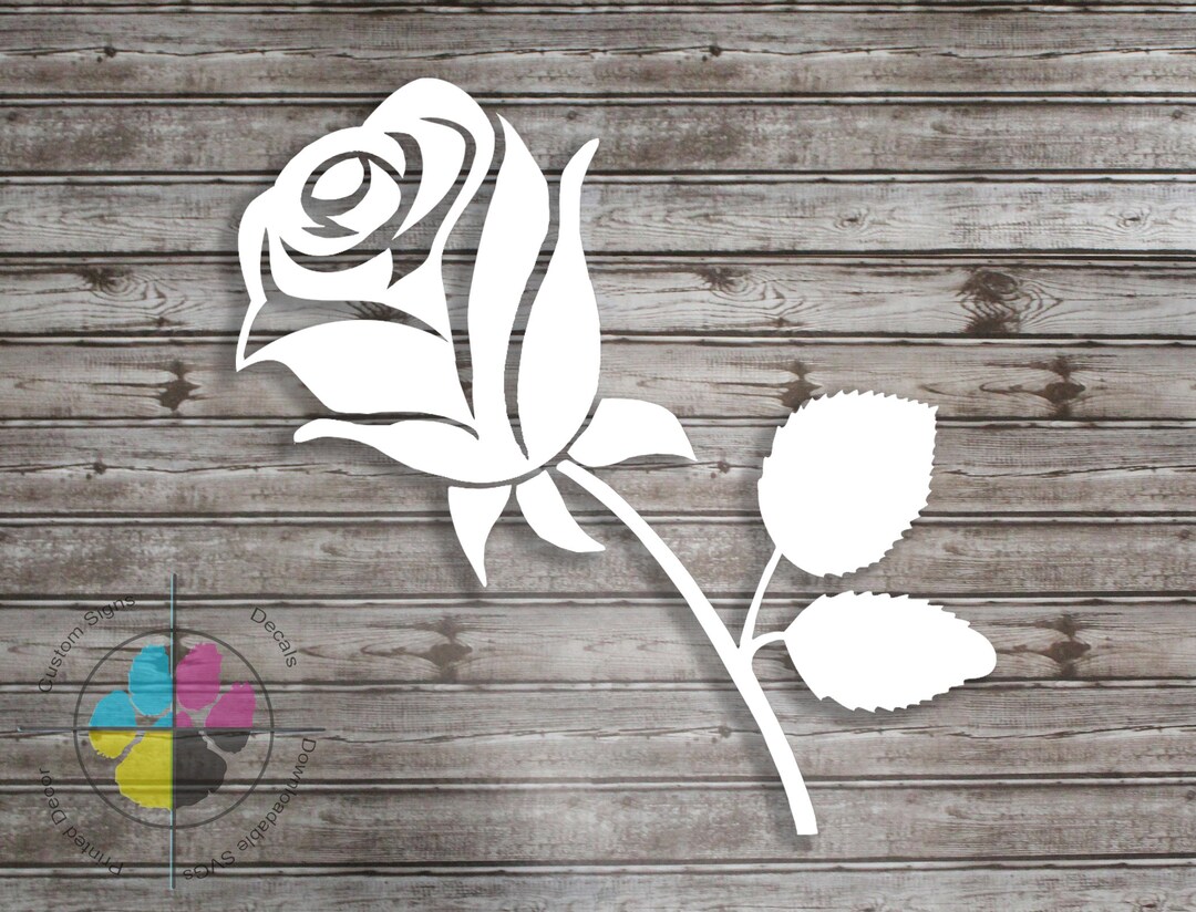 Rose Decal Multicolor Rose Sticker Flower Decal Yellow Rose Decal Customizable Rose Car Decal