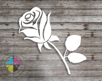 Customizable Multicolor Rose Decal: 5&quot; Flower Sticker