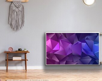 Copertura per radiatore per la casa, copertura magnetica per radiatore con grafica 3D, tappetino magnetico viola, magnete rosa per radiatore, astratto, decorazione estetica