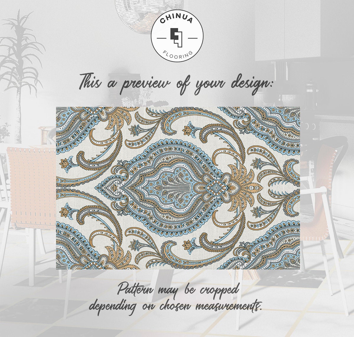 Orient Maharaja Vinyl PVC Mat, Linoleum Rug, Modern Home Decor, PVC Rug ...
